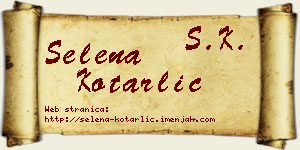 Selena Kotarlić vizit kartica